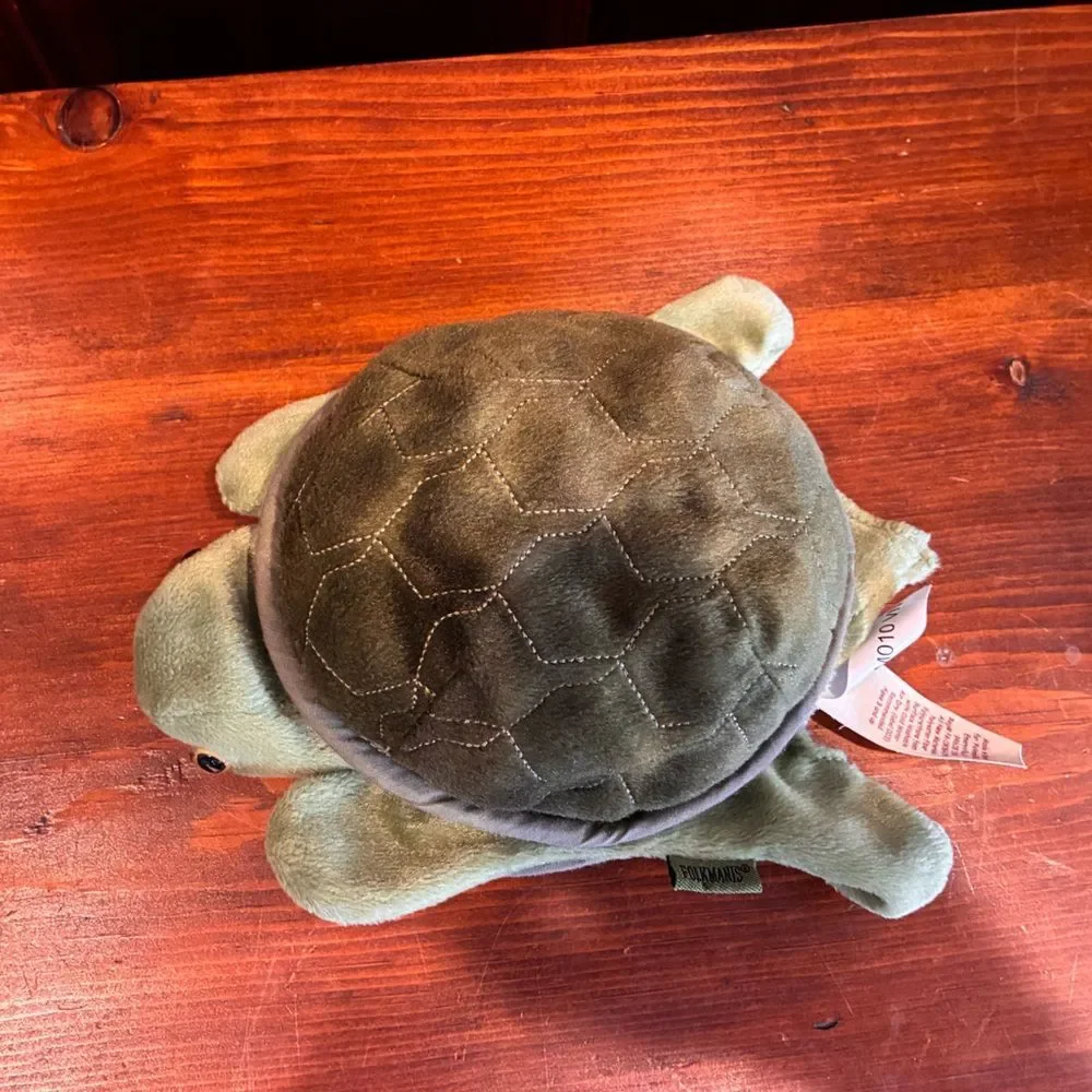 FOLKTAILS FOLKMANIS HAND PUPPET BABY GREEN TURTLE PLUSH/STUFFED ANIMAL